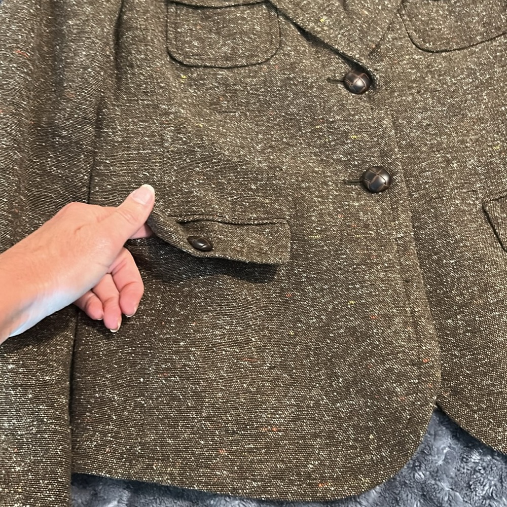 Perfect Condition Adorable Style & Co SzS Brown Tweed Blazer worn 1 time - Picture 4 of 10